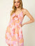 Pink Tropical Print Spaghetti Strap Mini Dress