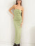 Light Green Strapless Slit Maxi Dress
