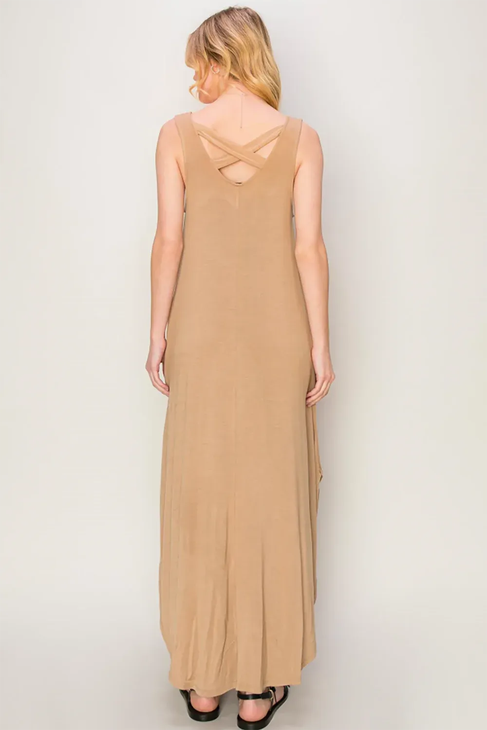 Solid Color Sleeveless Loose Casual Maxi Dress