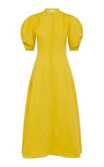 Arabella Shirtdress in Goldenrod Aloe Linen