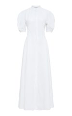 Arabella Shirtdress in White Aloe Linen