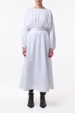 Ahmose Maxi Dress in White Aloe Linen - Image 3