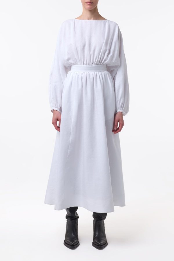 Ahmose Maxi Dress in White Aloe Linen - Image 3