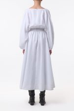 Ahmose Maxi Dress in White Aloe Linen - Image 5