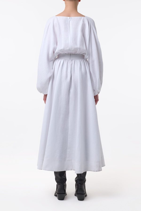 Ahmose Maxi Dress in White Aloe Linen - Image 5