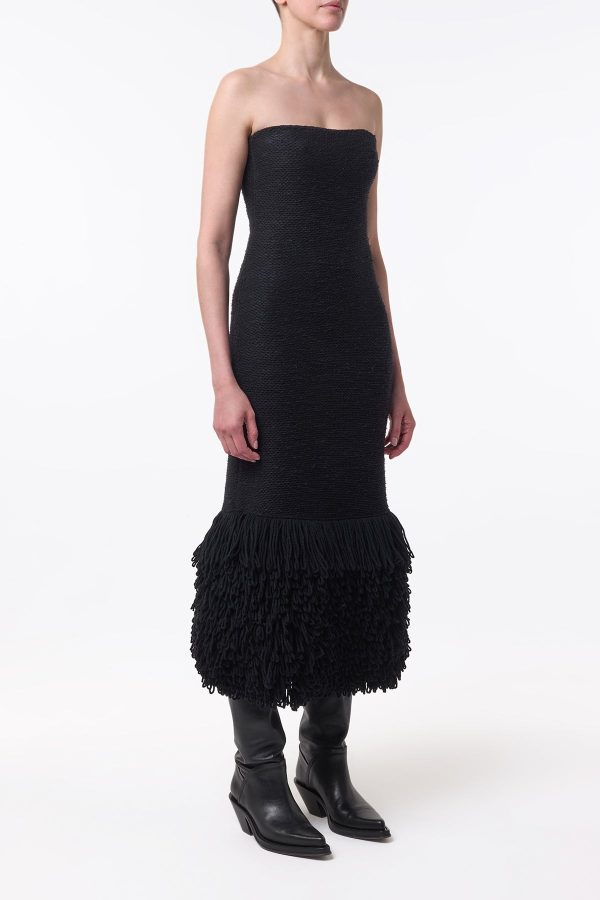 Corus Knit Maxi Dress in Black Cashmere Silk - Image 3
