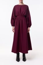Ahmose Maxi Dress in Bordeaux Sea Island Cotton - Image 3