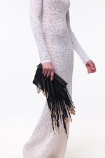 Lethe Pointelle Knit Maxi Dress in Ivory Virgin Wool Silk - Image 6