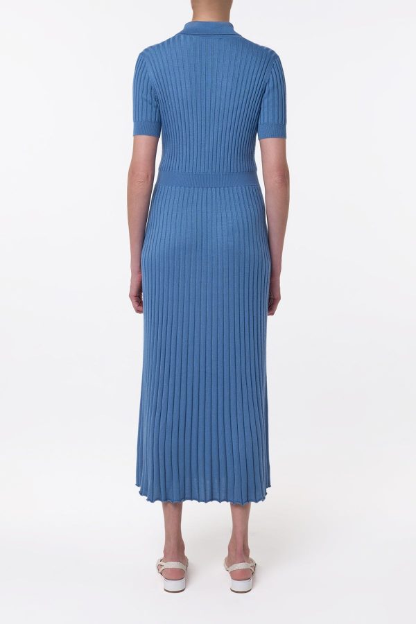 Amor Knit Midi Dress in Sky Cashmere Silk - Image 4