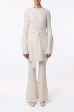 Tenas Knit Mini Dress in Ivory Merino Wool Cashmere - Image 3