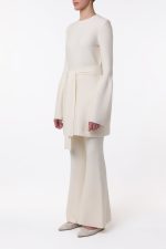 Tenas Knit Mini Dress in Ivory Merino Wool Cashmere - Image 4