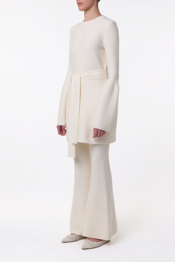 Tenas Knit Mini Dress in Ivory Merino Wool Cashmere - Image 4