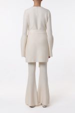 Tenas Knit Mini Dress in Ivory Merino Wool Cashmere - Image 5