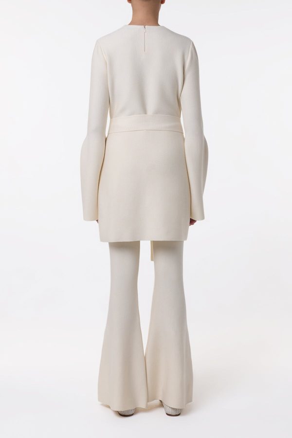 Tenas Knit Mini Dress in Ivory Merino Wool Cashmere - Image 5