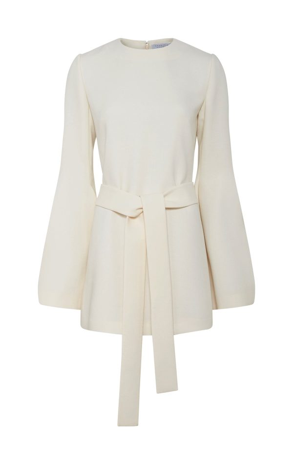 Shandon Tunic in Ivory Double Face Wool Crepe - Image 1
