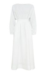 Ahmose Maxi Dress in White Aloe Linen