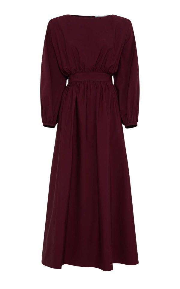 Ahmose Maxi Dress in Bordeaux Sea Island Cotton - Image 1