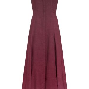 Magritte Maxi Dress in Bordeaux Cashmere Silk