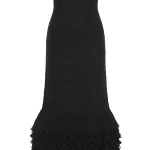 Corus Knit Maxi Dress in Black Cashmere Silk