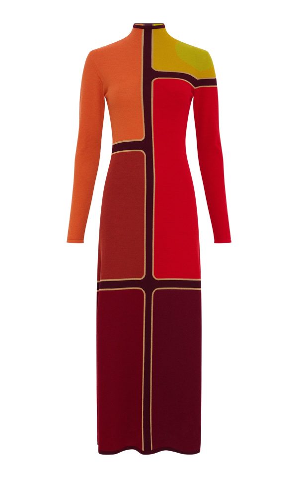 Apollonis Knit Maxi Dress in Multi Merino Wool Cashmere - Image 1