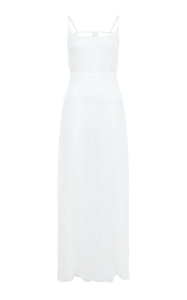 Amir Slip Maxi Dress in Ivory Silk Gauze - Image 1