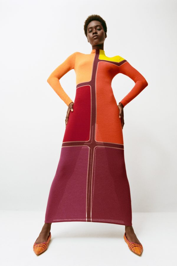 Apollonis Knit Maxi Dress in Multi Merino Wool Cashmere - Image 2