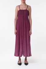 Magritte Maxi Dress in Bordeaux Cashmere Silk - Image 2