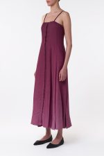 Magritte Maxi Dress in Bordeaux Cashmere Silk - Image 3