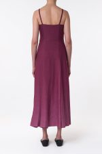 Magritte Maxi Dress in Bordeaux Cashmere Silk - Image 4