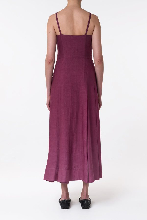 Magritte Maxi Dress in Bordeaux Cashmere Silk - Image 4