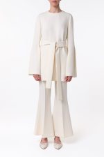 Shandon Tunic in Ivory Double Face Wool Crepe - Image 2