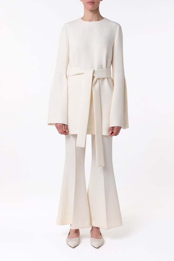 Shandon Tunic in Ivory Double Face Wool Crepe - Image 2
