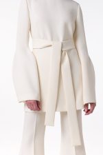 Shandon Tunic in Ivory Double Face Wool Crepe - Image 4