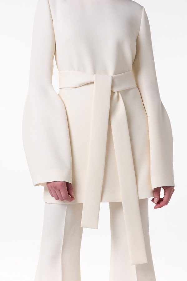 Shandon Tunic in Ivory Double Face Wool Crepe - Image 4