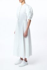Arabella Shirtdress in White Aloe Linen - Image 4