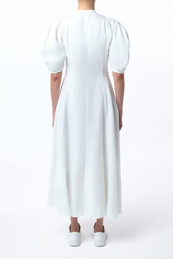 Arabella Shirtdress in White Aloe Linen - Image 5