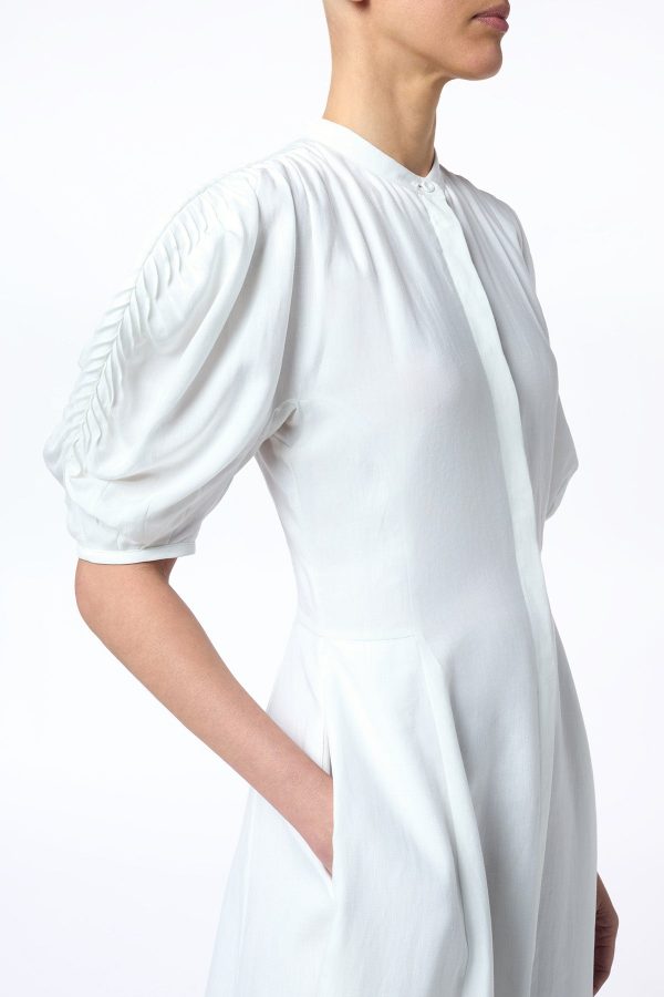 Arabella Shirtdress in White Aloe Linen - Image 2