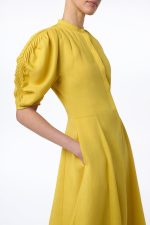 Arabella Shirtdress in Goldenrod Aloe Linen - Image 2