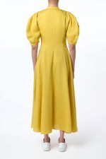 Arabella Shirtdress in Goldenrod Aloe Linen - Image 5