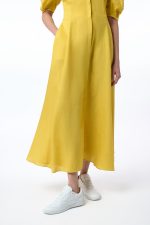 Arabella Shirtdress in Goldenrod Aloe Linen - Image 3