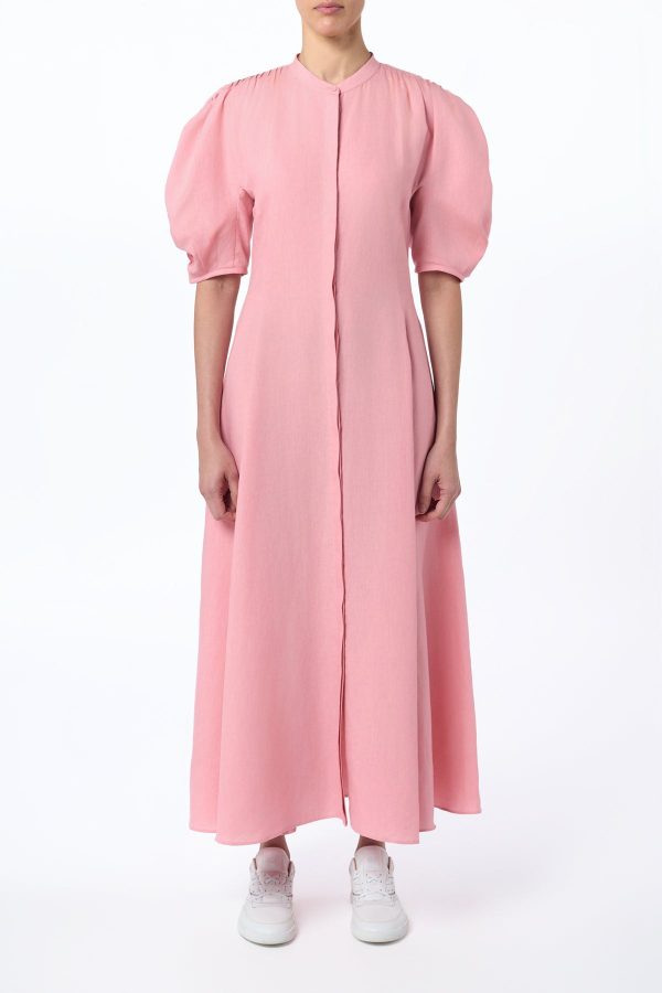 Arabella Shirtdress in Rosa Aloe Linen - Image 2