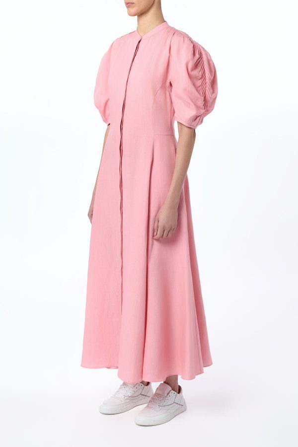 Arabella Shirtdress in Rosa Aloe Linen - Image 3