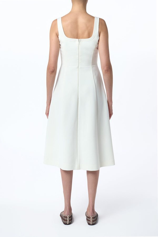 Adaline Midi Dress in Ivory Soft Wool - Image 4
