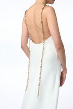 Indigo Chain Maxi Dress in Ivory Silk - Image 3
