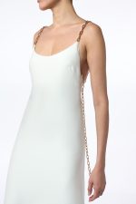 Indigo Chain Maxi Dress in Ivory Silk - Image 2
