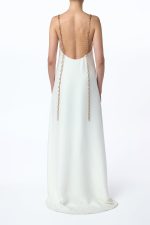 Indigo Chain Maxi Dress in Ivory Silk - Image 5