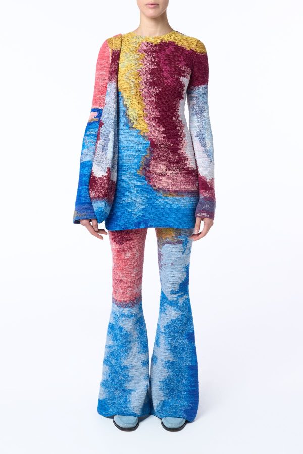 Millicent Crochet Tunic in Aurora Multi Cashmere Wool - Image 6