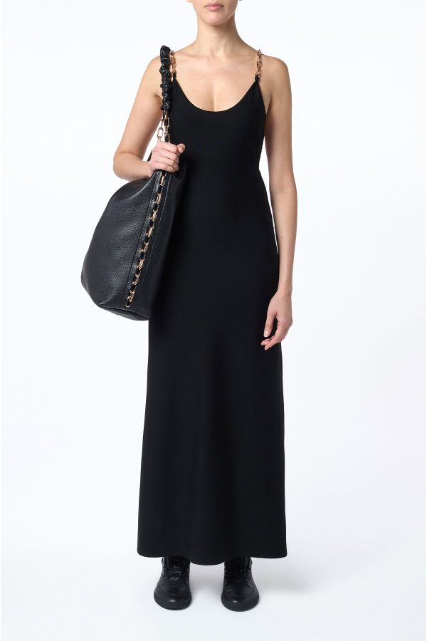 Adeona Chain Maxi Dress in Black Silk - Image 3