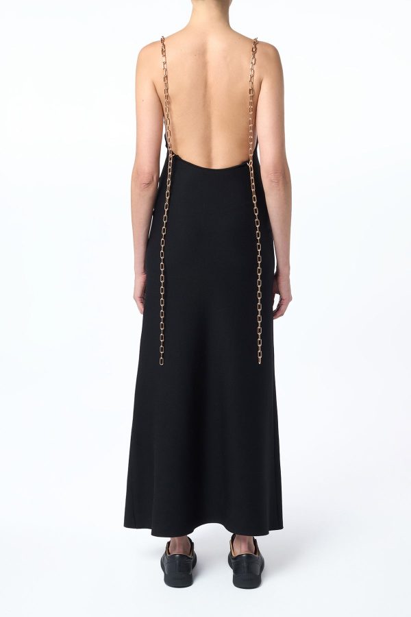 Adeona Chain Maxi Dress in Black Silk - Image 5