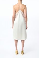 Dinah Slip Midi Dress in Ivory Silk Satin - Image 7